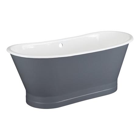 67" Kateryn Bateau Cast Iron Skirted Tub - Dark Gray