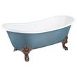 72" Lena Cast Iron Tub - Oil Rubbed Bronze Monarch Feet - Slate Blue - No Drain, , large image number 0