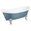72" Lena Cast Iron Tub - Chrome Monarch Feet - Slate Blue - No Drain, , large image number 0