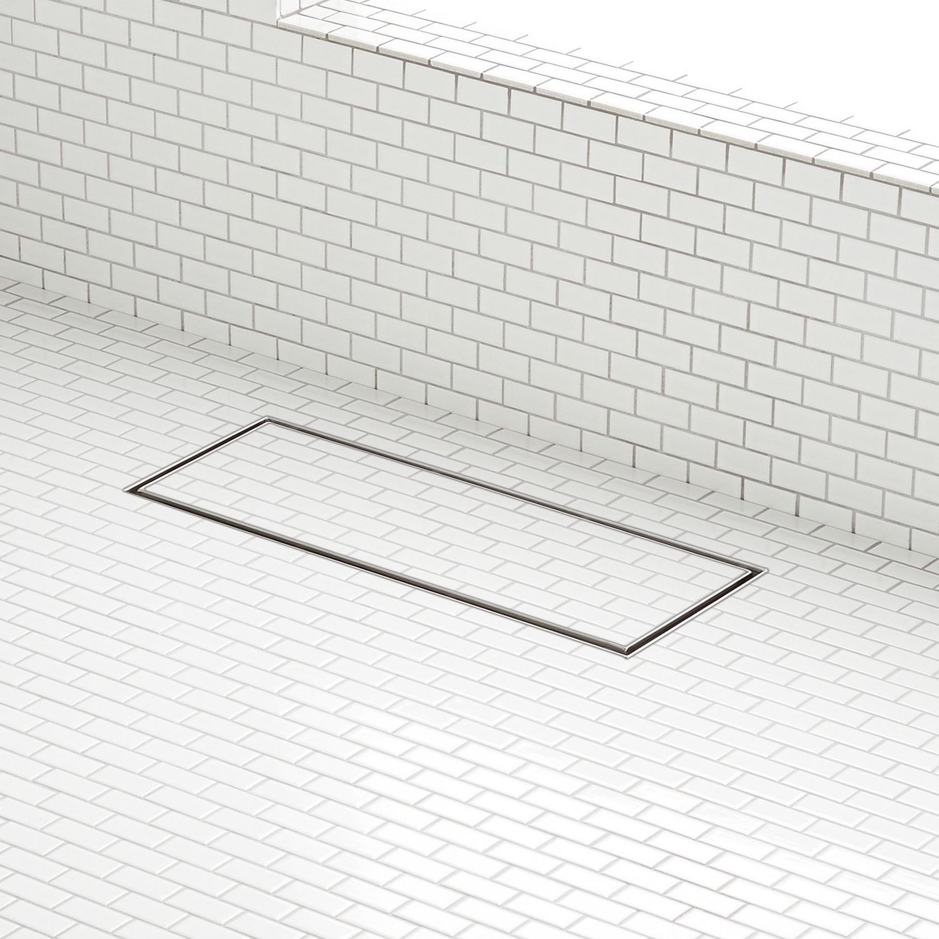 48" Cohen Wide Linear TileIn Shower Drain with Drain Flange