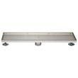 48" Cohen Wide Linear Tile-In Shower Drain - with Drain Flange - Brushed Stainless Steel, , large image number 1