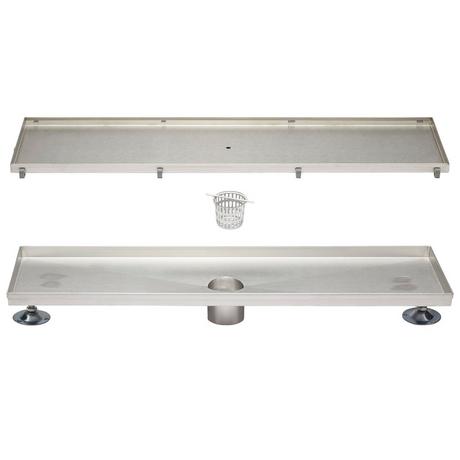 Cohen Wide Linear Tile-In Shower Drain with Drain Flange