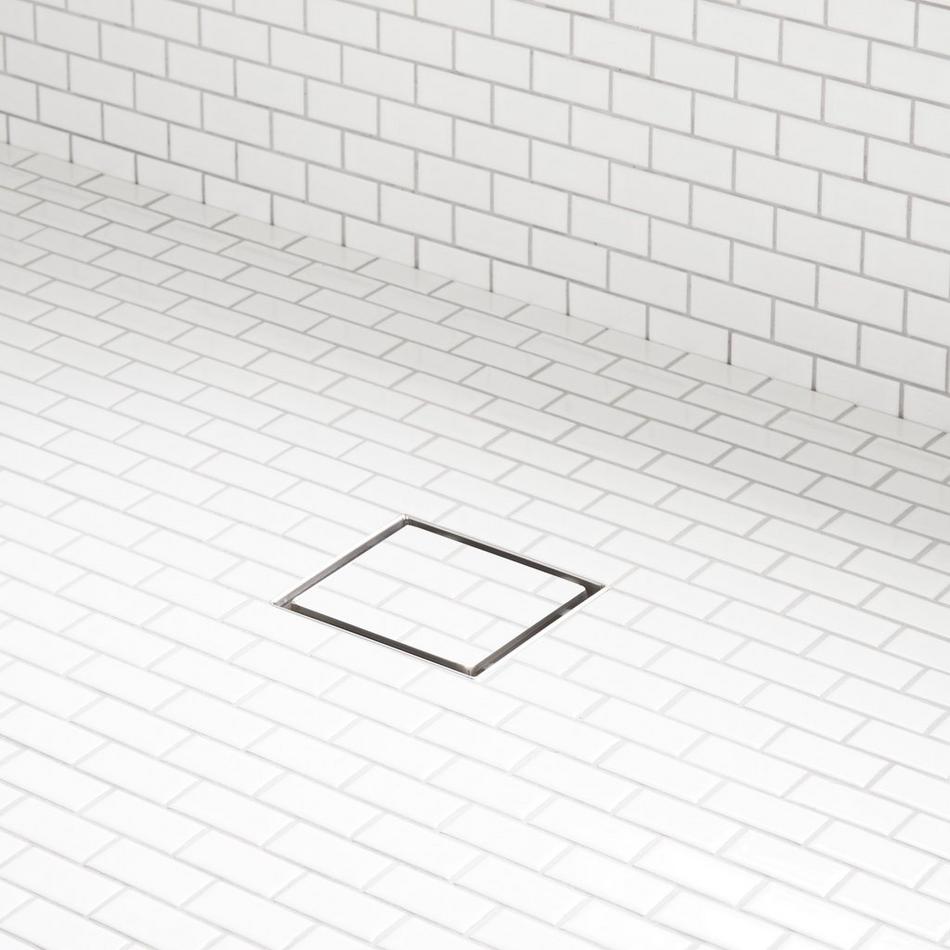 8" Cohen Square Tile-In Shower Drain - with Drain Flange - Brushed Stainless Steel, , large image number 0