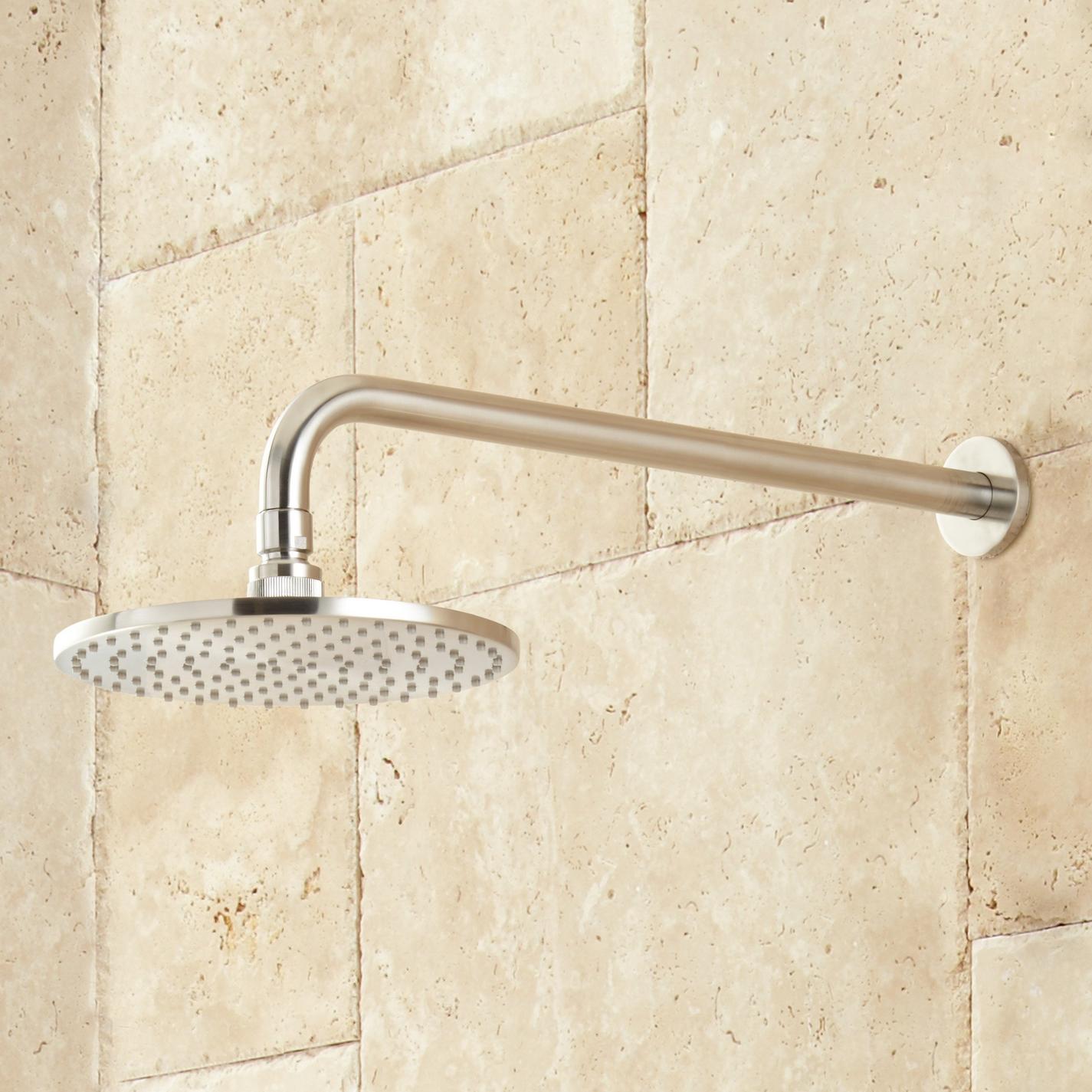 Lattimore Shower System with Rainfall Shower Head & Hand Shower Brushed Nickel Signature