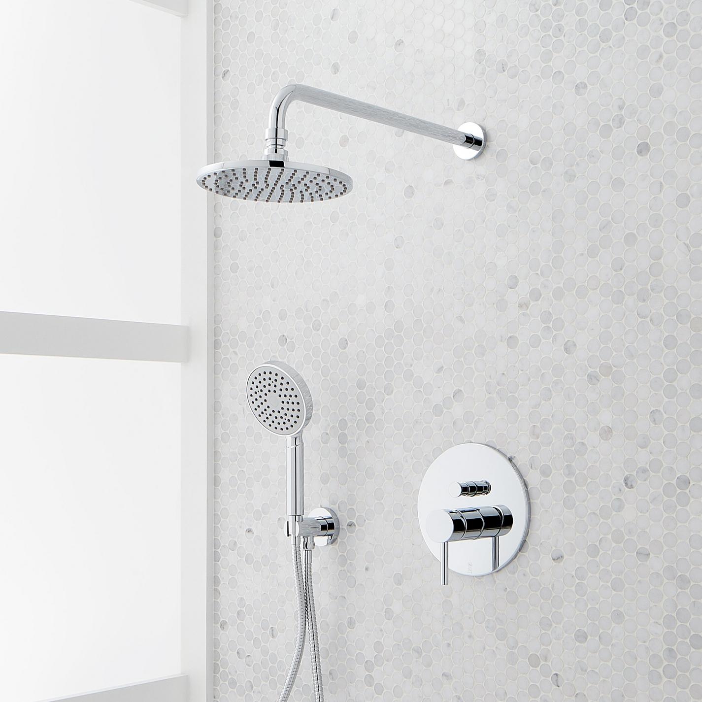 Lattimore Shower System with Rainfall Shower Head & Hand Shower