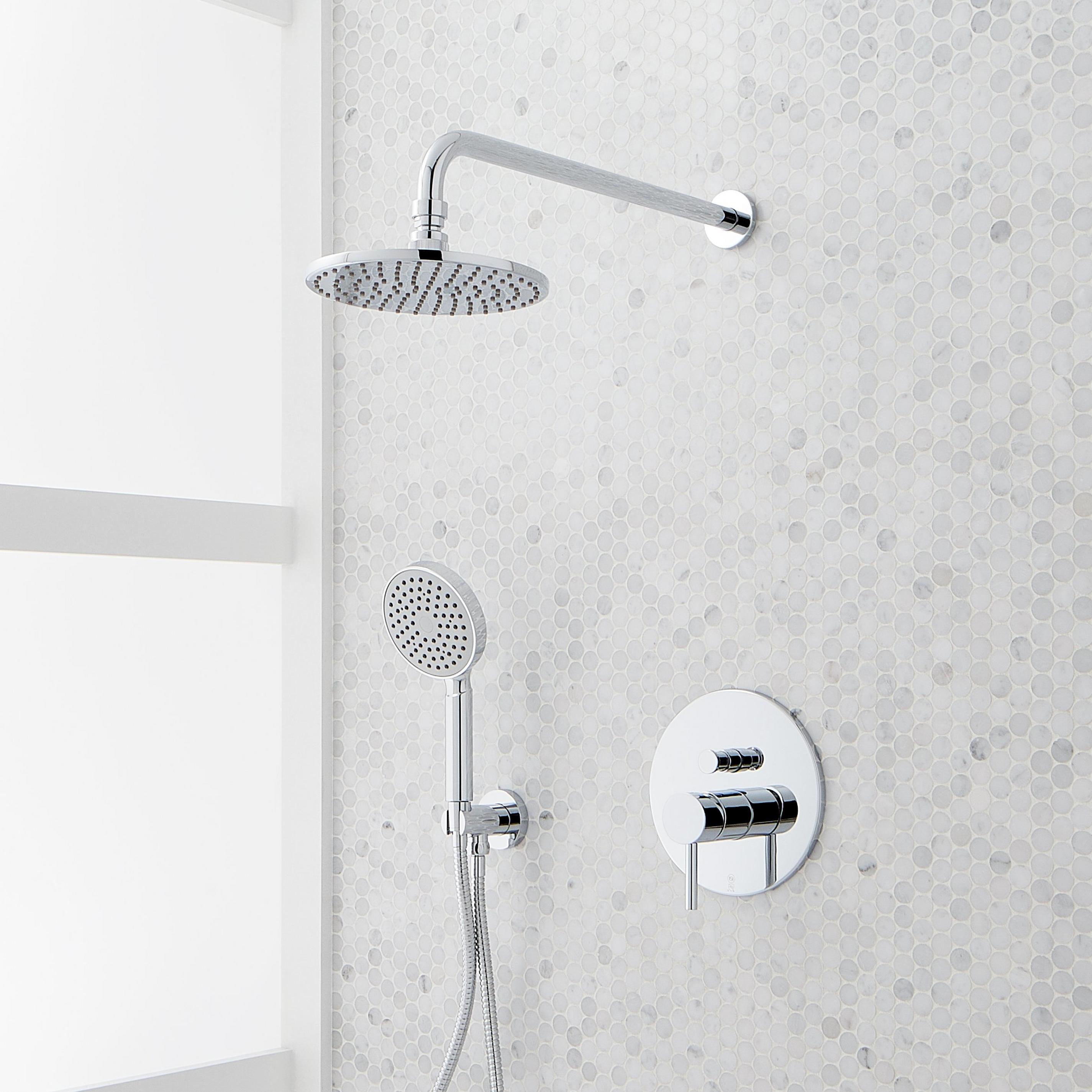 Lattimore Shower System with Rainfall Shower Head & Hand Shower Signature Hardware