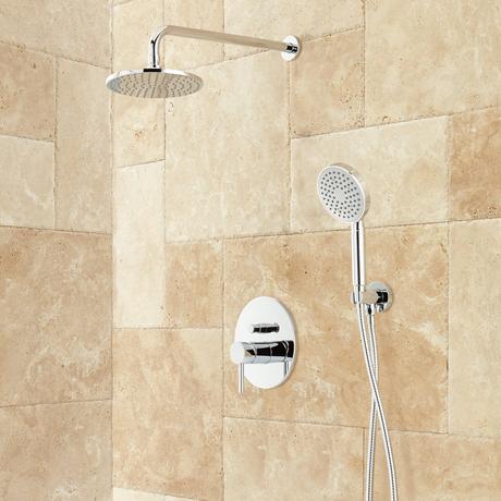 Lattimore Shower System with Rainfall Shower Head & Hand Shower