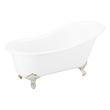 61" Callaway Cast Iron Slipper Clawfoot Tub - Polished Nickel Feet - No Tap Holes, , large image number 0