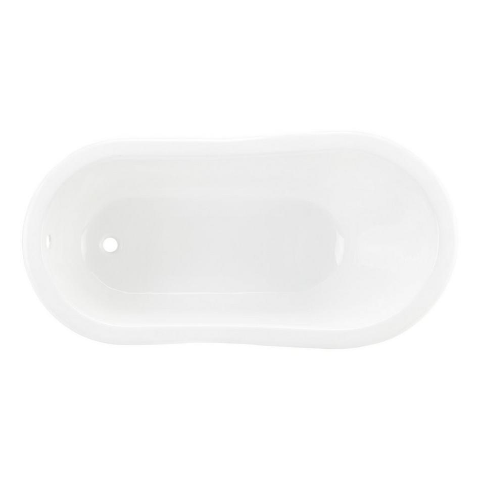 61" Callaway Cast Iron Slipper Clawfoot Tub - Polished Nickel Feet - No Tap Holes, , large image number 1