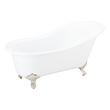 61" Callaway Cast Iron Clawfoot Tub-Polished Nickel Feet-7" Rim Holes Drain End, , large image number 0