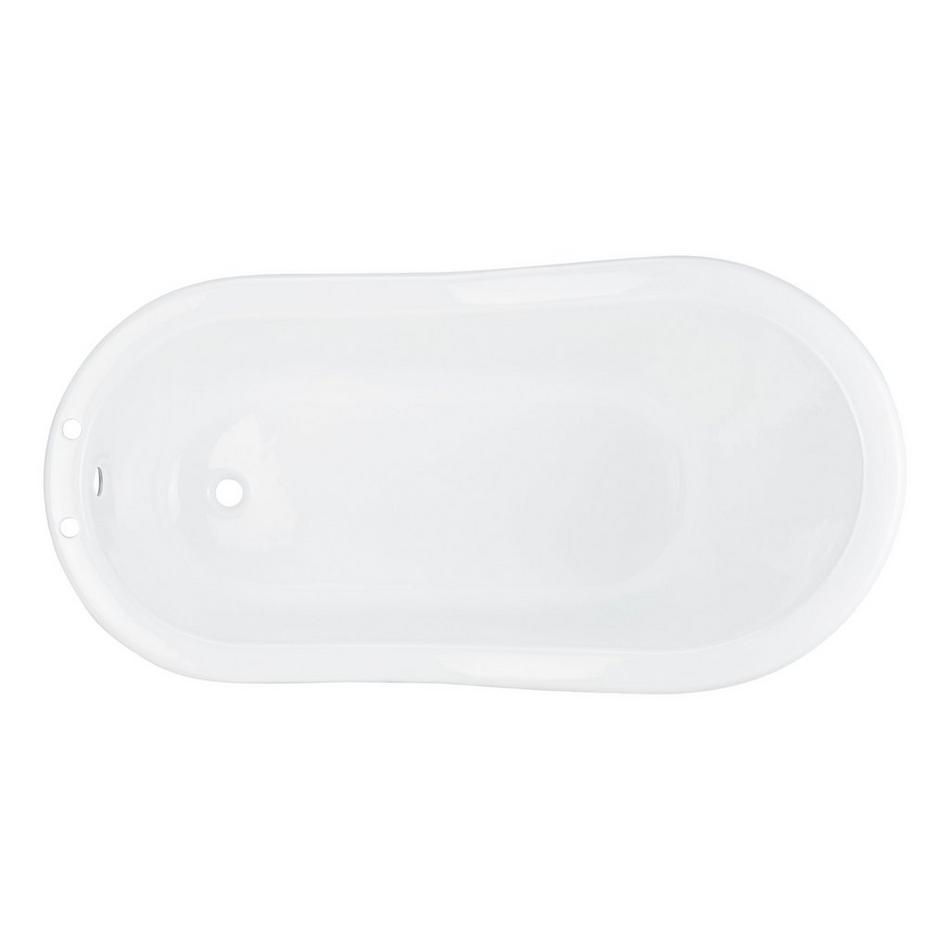 61" Callaway Cast Iron Tub - Polished Nickel Ball & Claw Feet - 7" Rim - Drain End, , large image number 1