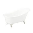 57" Erica Cast Iron Clawfoot Tub - Polished Nickel Ball & Claw Feet-Rolled Rim-No Holes - No Drain, , large image number 0