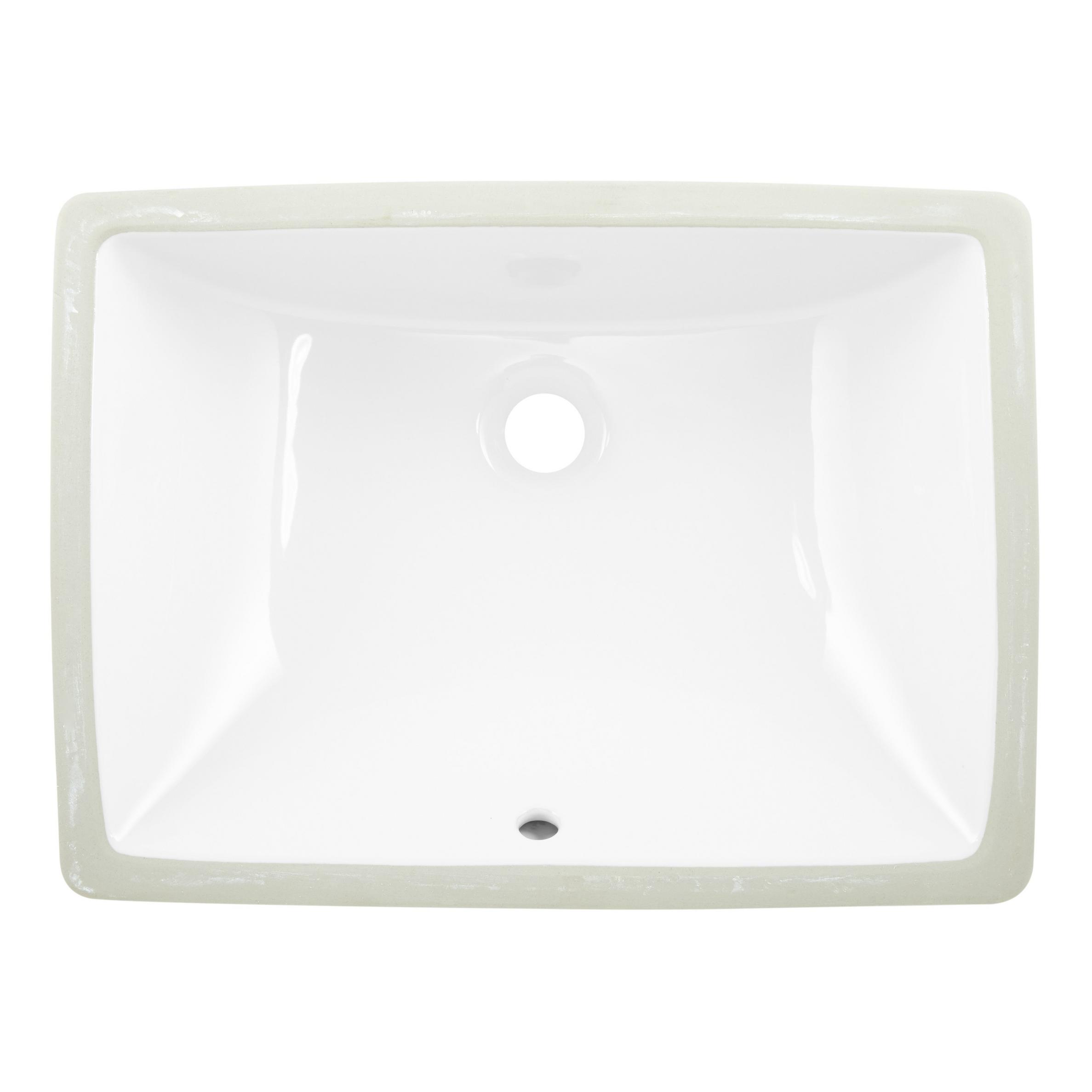 Rectangular Porcelain Undermount Bathroom Sink - White | Signature Hardware