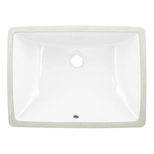 Rectangular Porcelain Undermount Bathroom Sink in White