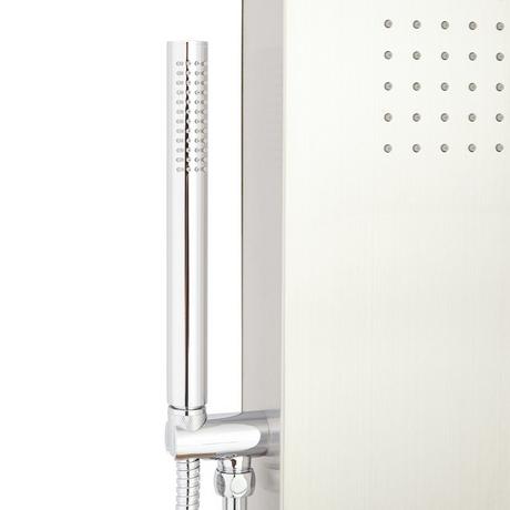 Dalton Outdoor Stainless Steel Shower Panel with Bamboo Tray