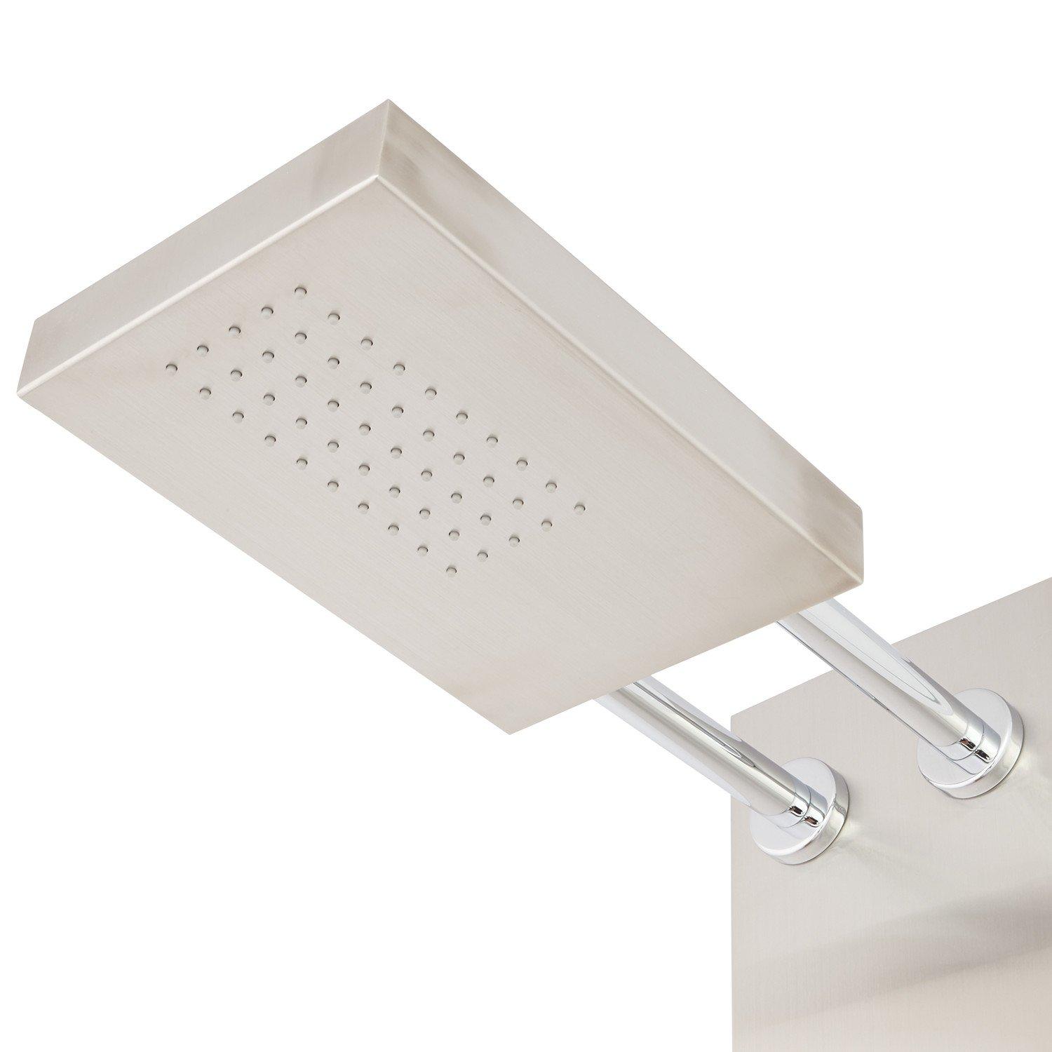 Dalton Outdoor Stainless Steel Shower Panel with Bamboo Tray