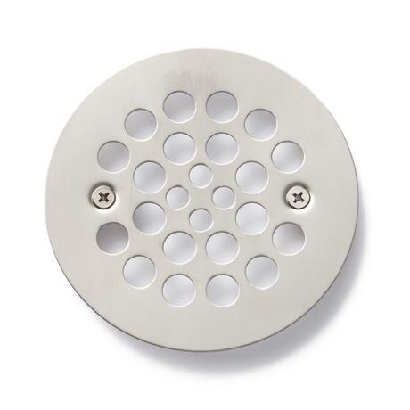 Jacque Mid Century Modern 4 Round Drain Cover - Brushed Stainless