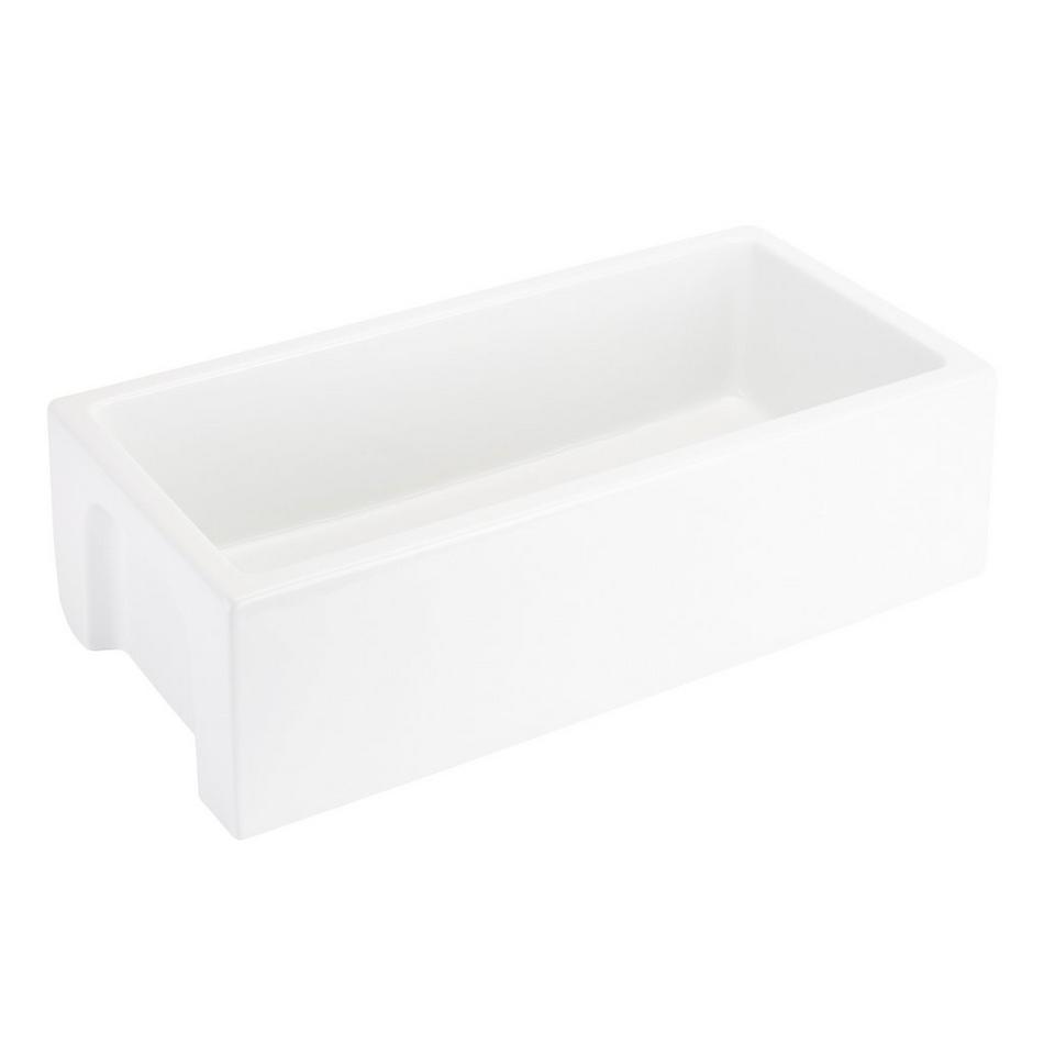 36" Mitzy Reversible Fireclay Farmhouse Sink - Smooth Apron - White, , large image number 1