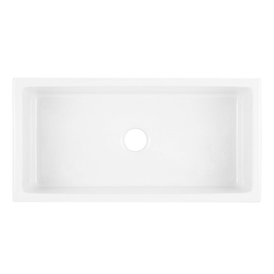 36" Mitzy Reversible Fireclay Farmhouse Sink - Smooth Apron - White, , large image number 4