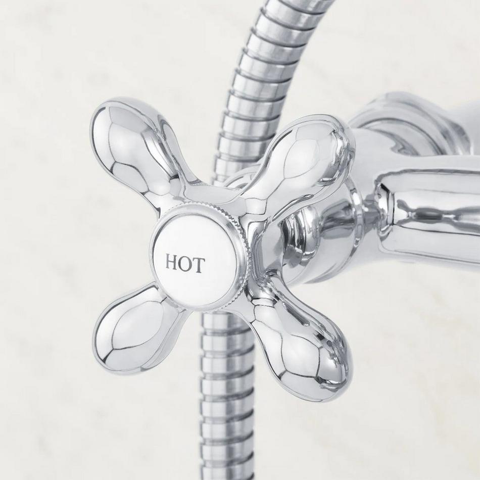 Wall-Mount Telephone Faucet with Cross Handles and 4" Wall Couplers - Chrome, , large image number 5