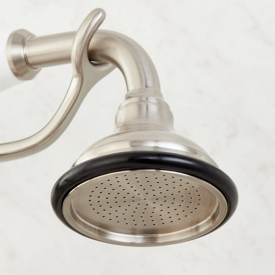 Wall-Mount Telephone Faucet with Cross Handles and 4" Wall Couplers - Brushed Nickel, , large image number 6