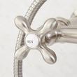 Wall-Mount Telephone Faucet with Cross Handles and 4" Wall Couplers - Brushed Nickel, , large image number 5