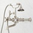 Wall-Mount Telephone Faucet with Cross Handles and 4" Wall Couplers - Brushed Nickel, , large image number 3