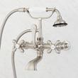 Wall-Mount Telephone Faucet with Cross Handles and 6" Wall Couplers - Brushed Nickel, , large image number 0