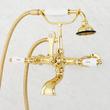 Wall-Mount Telephone Faucet and Hand Shower- Porcelain Lever Handle- Polished Nickel, , large image number 2