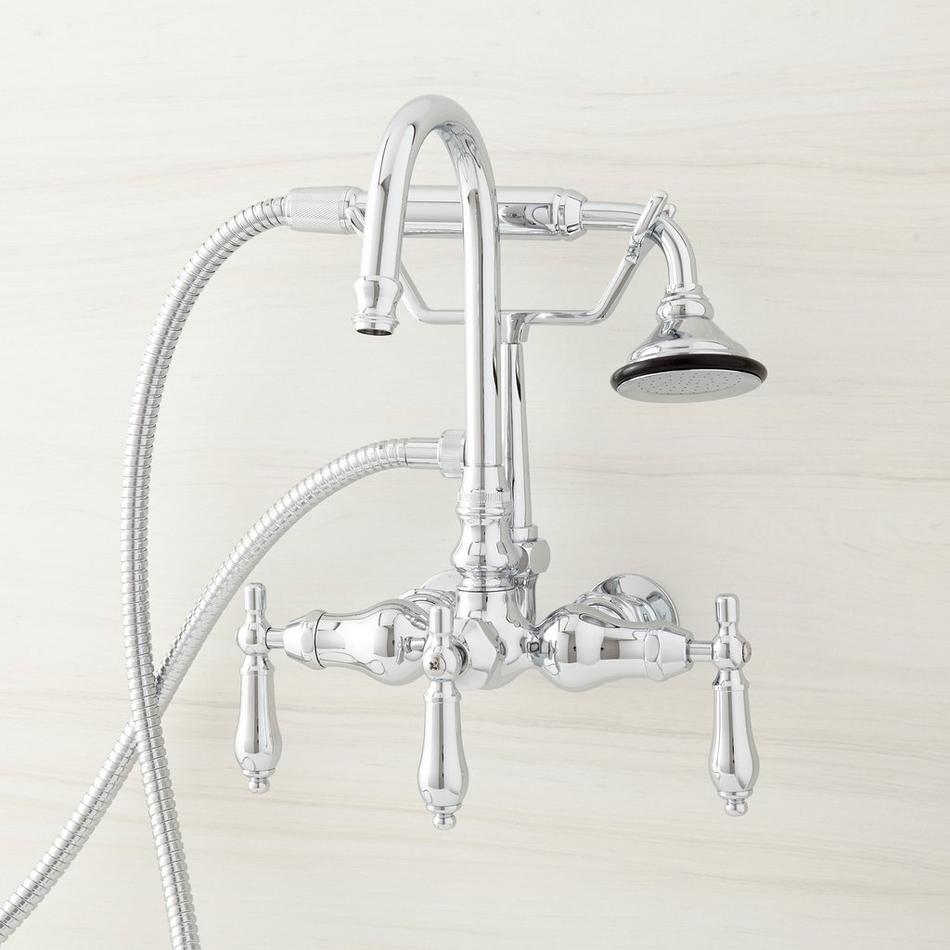 Pasaia Tub Faucet with Hand Shower and 4" Wall Couplers - Chrome, , large image number 0