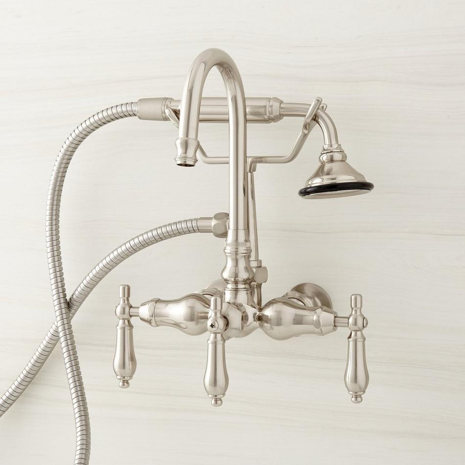 Pasaia Tub Faucet with Hand Shower and 4" Wall Couplers - Brushed Nickel, , large image number 0
