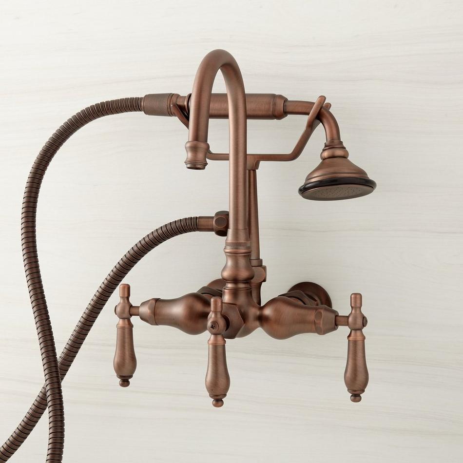 Pasaia Tub Faucet with Hand Shower and 6" Wall Couplers - Oil Rubbed Bronze, , large image number 0