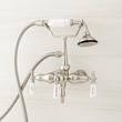Woodrow Wall-Mount Tub Faucet with Hand Shower and 6" Wall Couplers - Brushed Nickel, , large image number 0