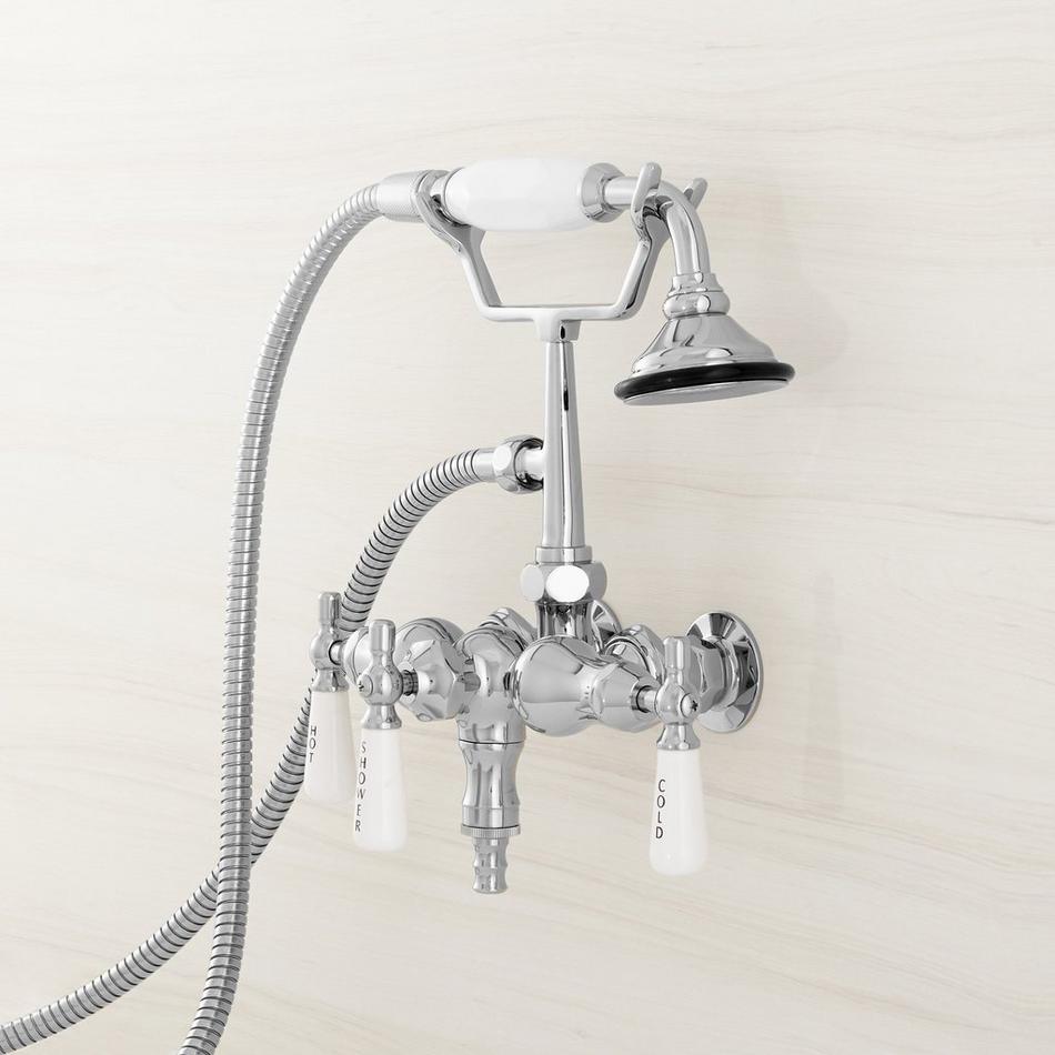 Woodrow Wall-Mount Tub Faucet with Hand Shower and Wall Couplers, , large image number 3