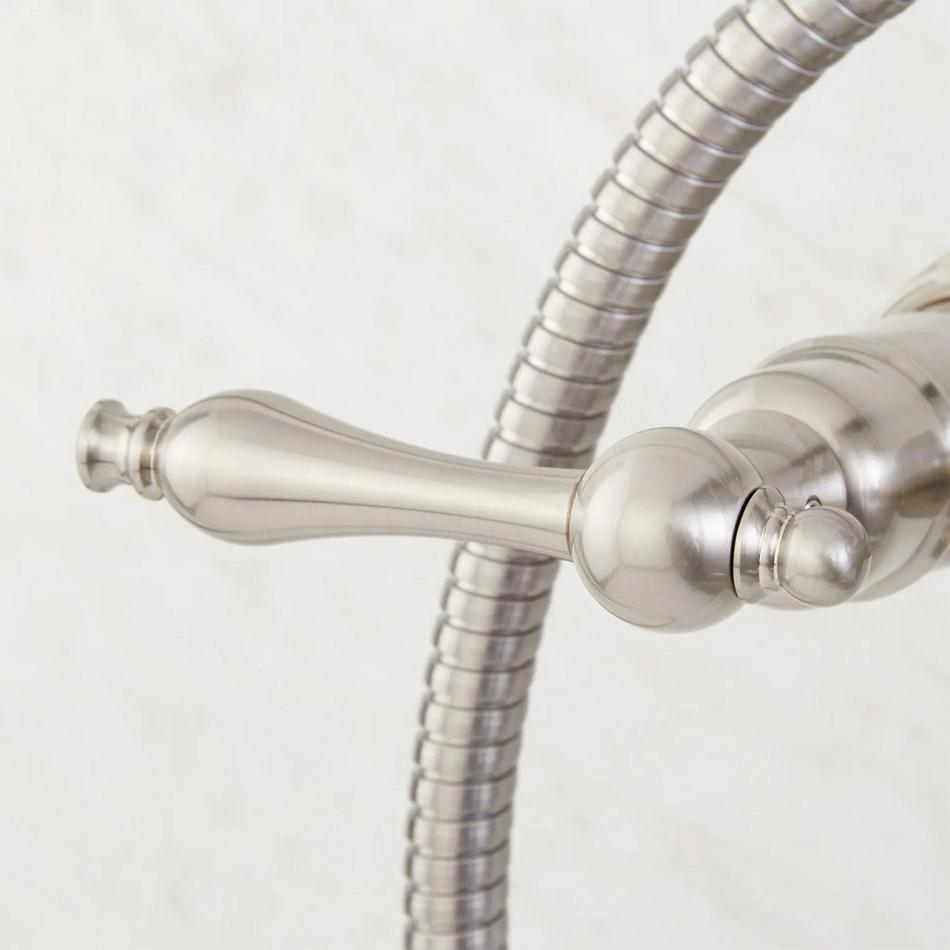 Wall-Mount Telephone Faucet with Lever Handles and 4" Wall Couplers - Brushed Nickel, , large image number 5