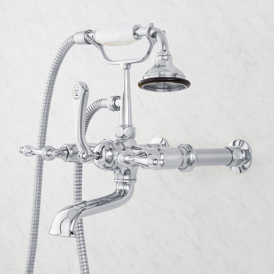 Wall-Mount Telephone Faucet with Lever Handles and 4" Wall Couplers - Chrome, , large image number 2