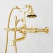Wall-Mount Telephone Faucet with Lever Handles and 4" Wall Couplers - Polished Brass, , large image number 2
