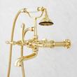 Wall-Mount Telephone Faucet with Lever Handles and 4" Wall Couplers - Polished Brass, , large image number 4