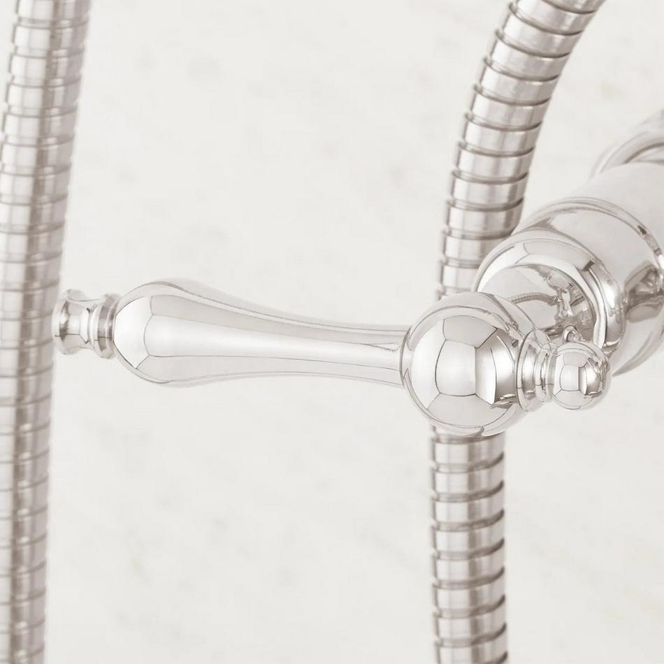 Wall-Mount Telephone Faucet with Lever Handles and 4" Wall Couplers - Polished Nickel, , large image number 5