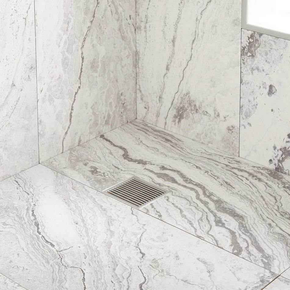 4" Carmen Square Shower Drain - Polished Brass, , large image number 5