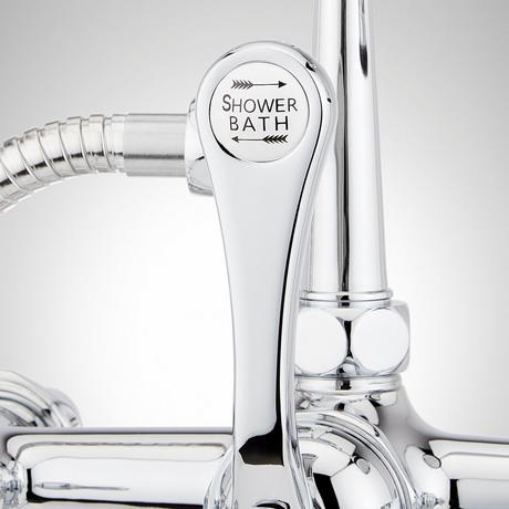 Deck-Mount Telephone Faucet with Cross Handles and Deck Couplers