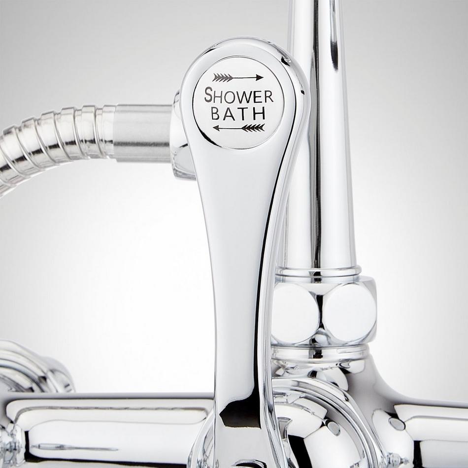 Deck-Mount Telephone Faucet - Cross Handles - 4" Deck Couplers - Chrome, , large image number 4