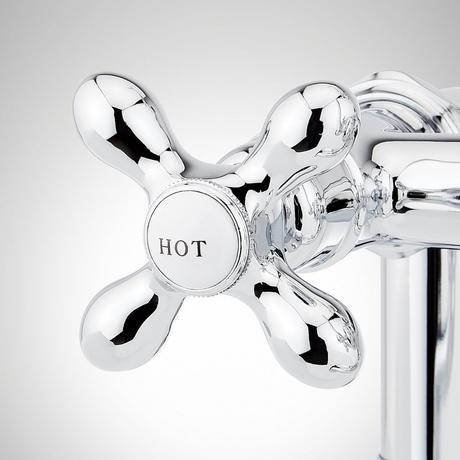 Deck-Mount Telephone Faucet with Cross Handles and Deck Couplers