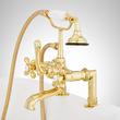 Deck-Mount Telephone Faucet - Cross Handles - 4" Deck Couplers - Polished Brass, , large image number 1