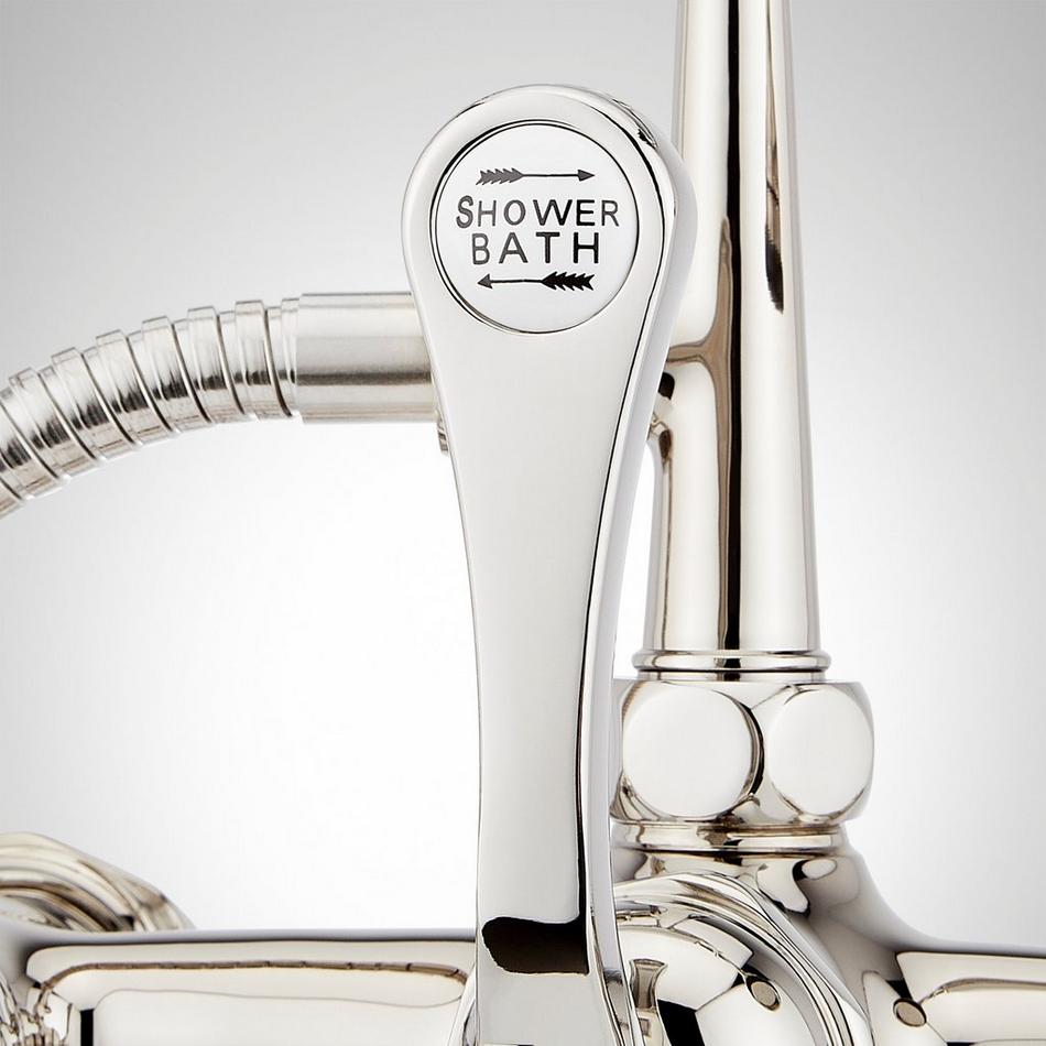 Deck-Mount Telephone Faucet - Cross Handles - 4" Deck Couplers - Polished Nickel, , large image number 4