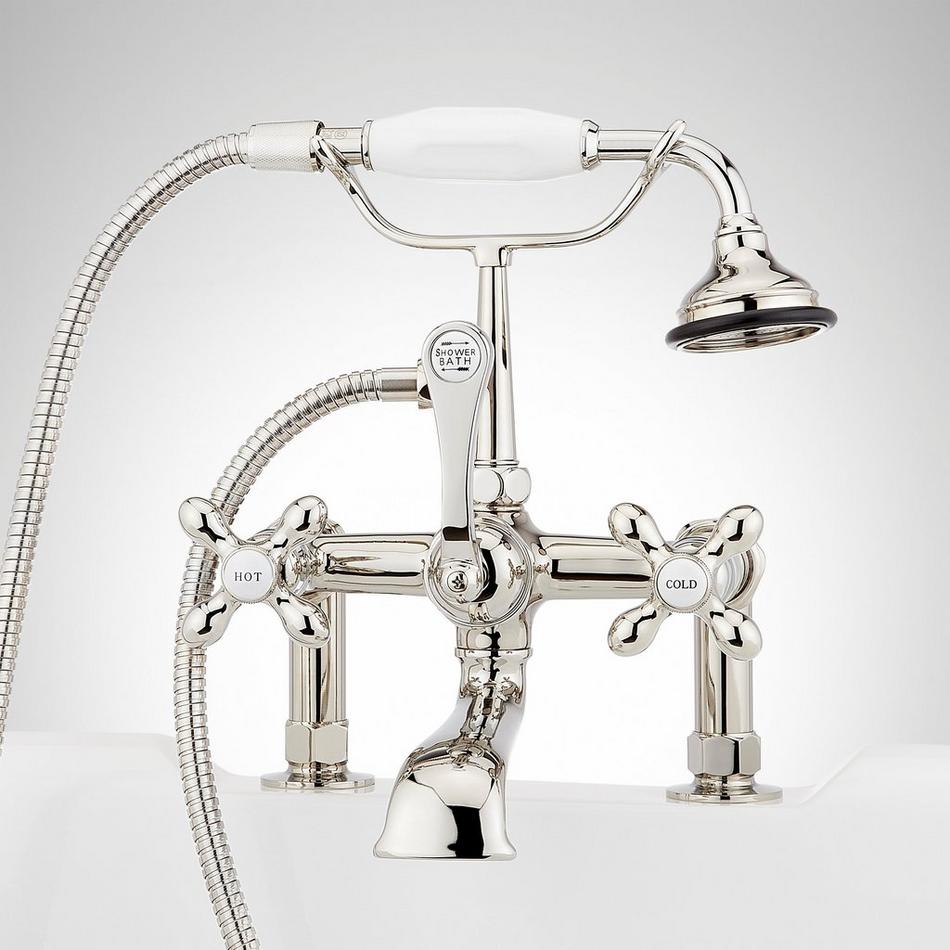 Deck-Mount Telephone Faucet with Cross Handles and Deck Couplers, , large image number 8