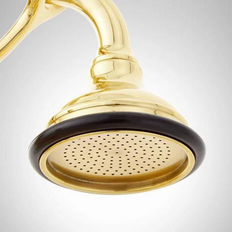 Deck-Mount Telephone Faucet - Porcelain Lever Handles and Deck Couplers