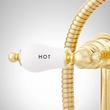 Deck-Mount Telephone Faucet - Porcelain Lever Handles - 4" Deck Couplers - Polished Brass, , large image number 5