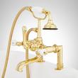 Deck-Mount Telephone Faucet - Porcelain Lever Handles - 4" Deck Couplers - Polished Brass, , large image number 3