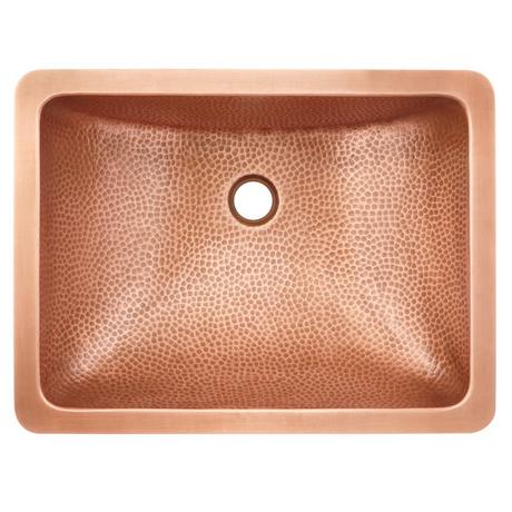 Rectangular Hammered Copper Undermount Sink